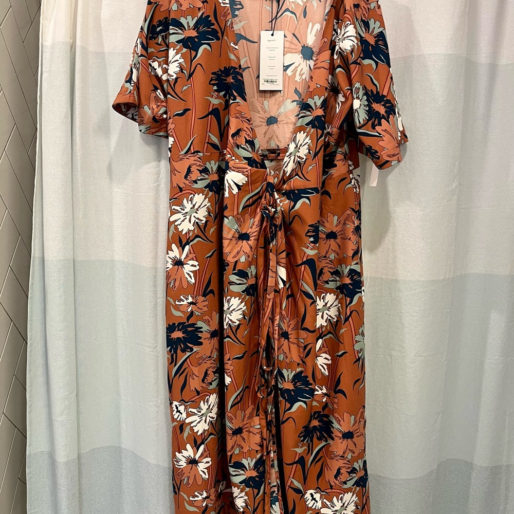 VETTA Women’s Convertible Wrap Tie Dress - Retro Floral Print - Small - NWT